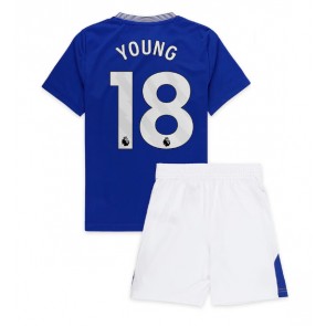 Everton Ashley Young #18 Hemmakläder Barn 2024-25 Kortärmad (+ Korta byxor)